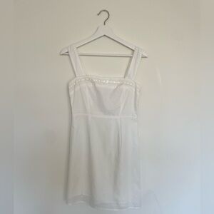 White Sleeveless Bow Dress